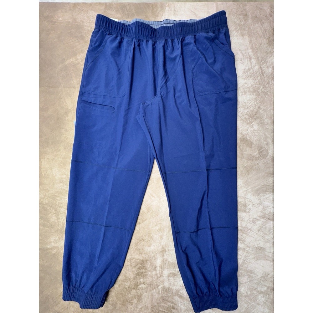 ScrubStar Jogger Women 2XL Pull-On Scrub Pants Pockets Yoga Waistband Blue NEW